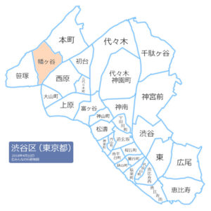 渋谷区幡ヶ谷の位置を示した地図