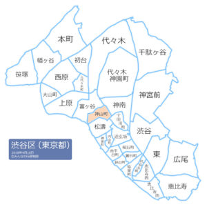 渋谷区神山町の位置を示した地図