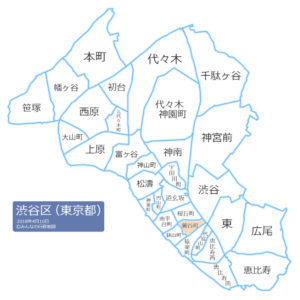 渋谷区鶯谷町の位置を示した地図