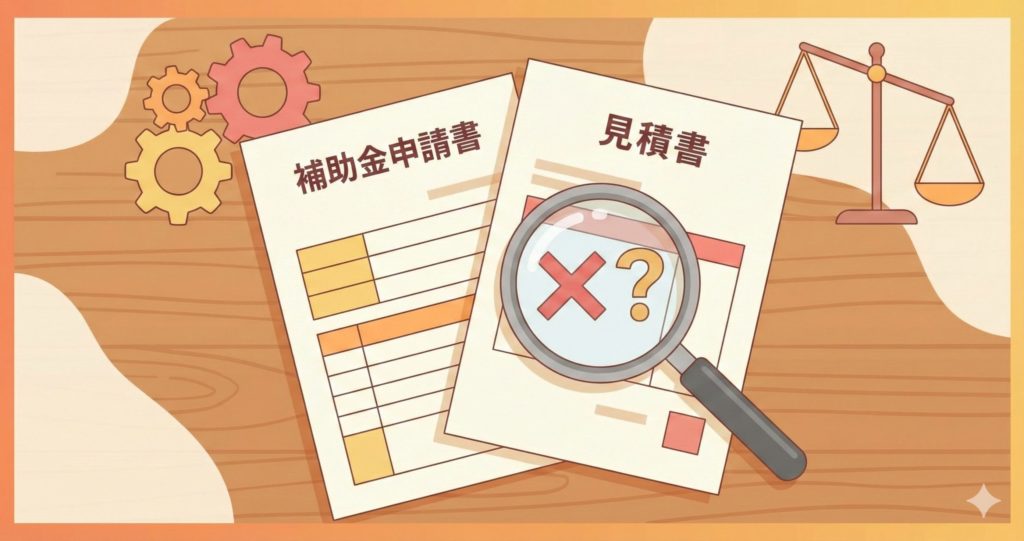 申請書と見積書のズレのアイコン